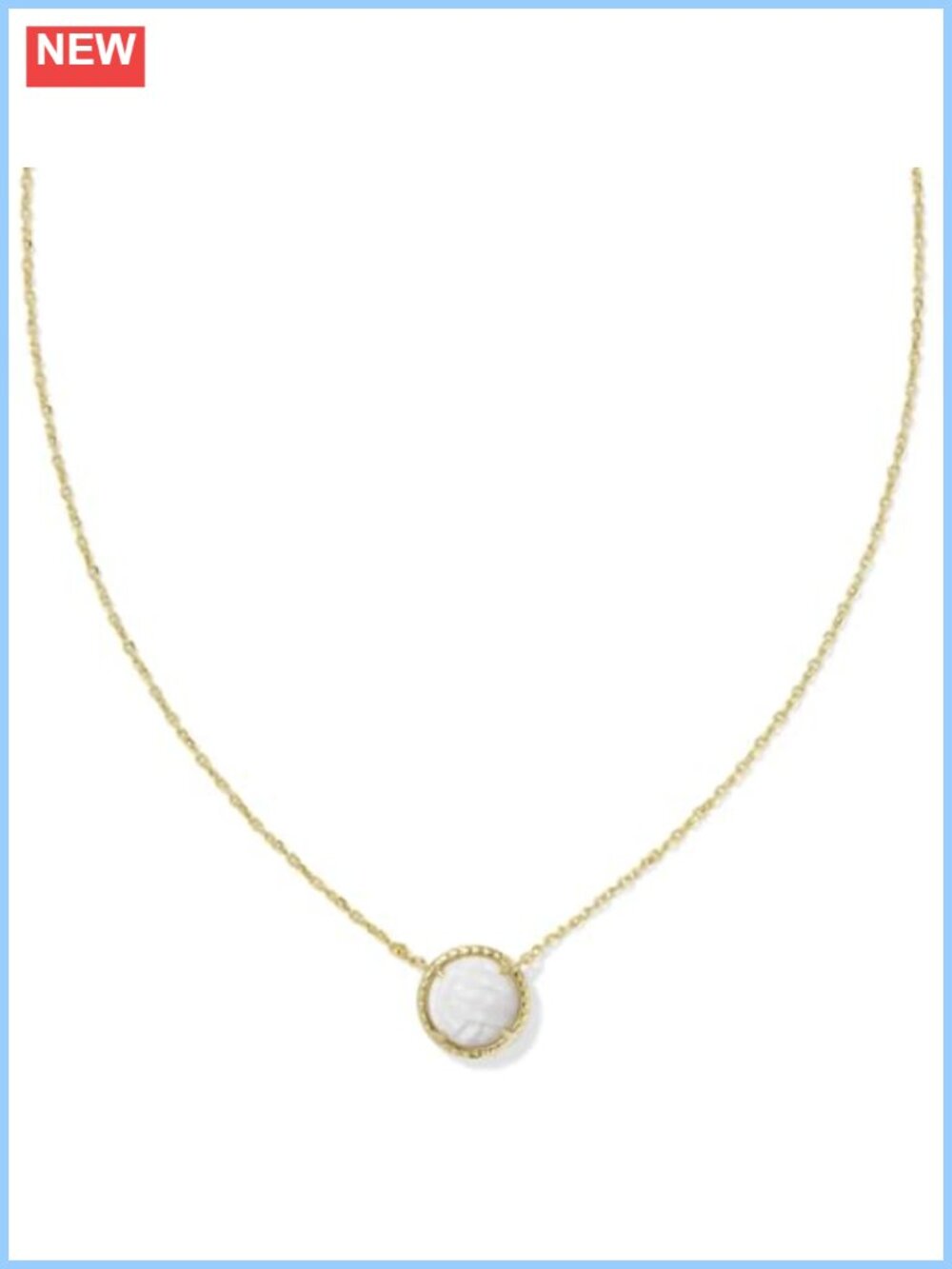 14k Yellow Gold Over Brass Mother of Pearl Volleyball Pendant Necklace